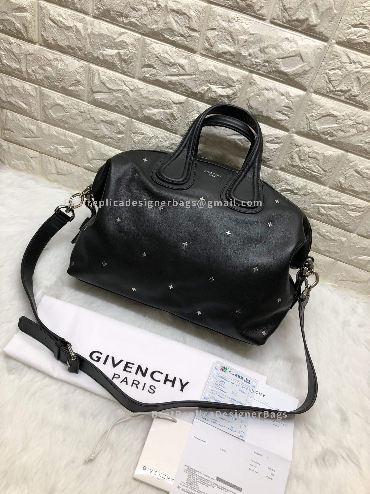Givenchy Small Nightingale Handbag In Black Calfskin SHW 2-28561S